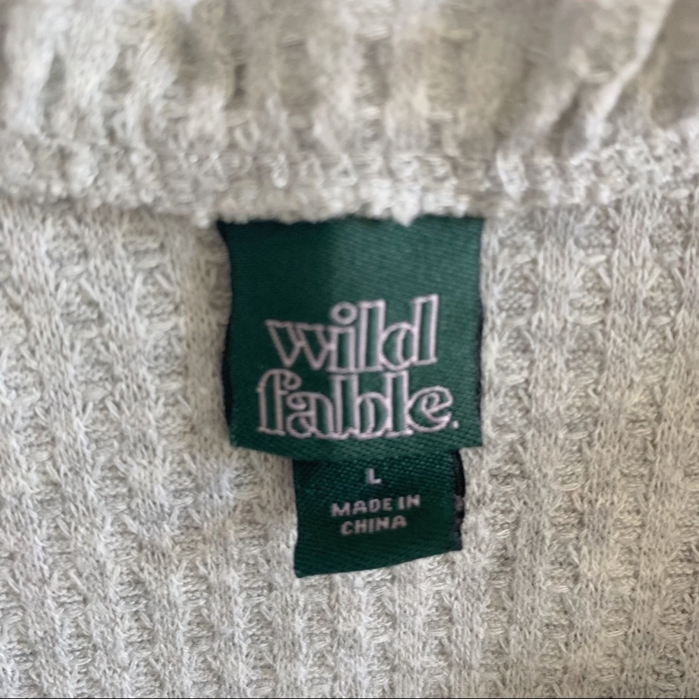 Wild Fable Ribbed Waffle Ruffle Tank Top Buttons Basic Gray - Picture 3 of 5